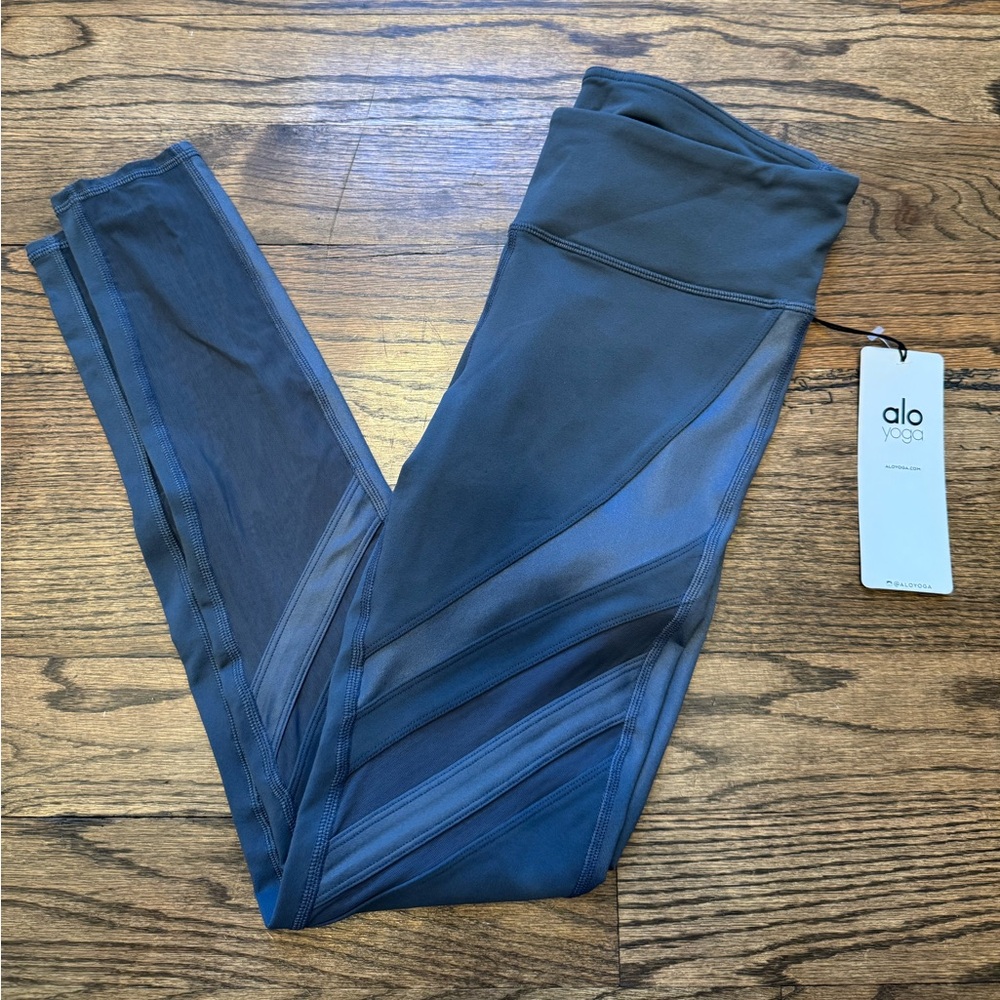 ALO Yoga Epic Mesh Leggings, Slate, Size Medium – NWT